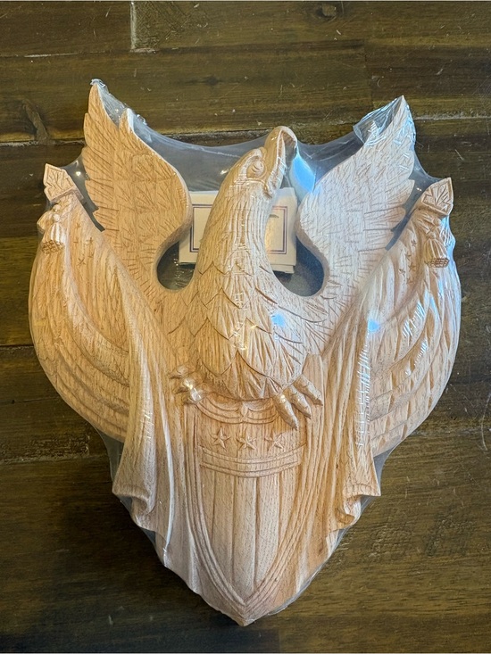 Other - American Eagle Wall Hanging Unfinished Wood Shield Americana Patriotic Plaque
